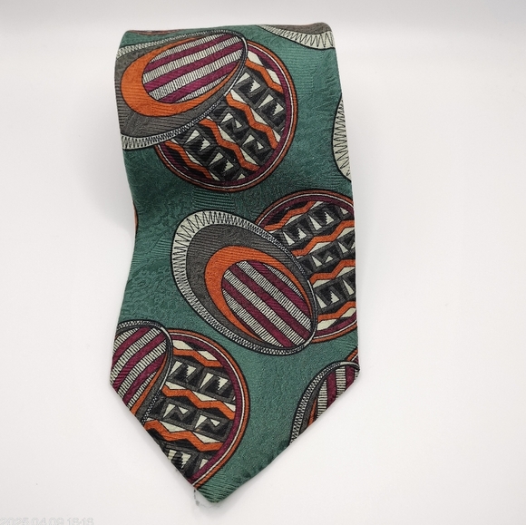 Robert Talbott Tie Best of Class for Nordstrom All Silk Green Geometric Necktie - Picture 2 of 9